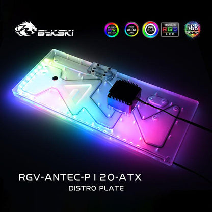 Bykski Water Cooling Kit for Antec P120 Case With Waterway Board Custom Water Tank Reservoir for CPU / GPU Cooler With 5V RGB