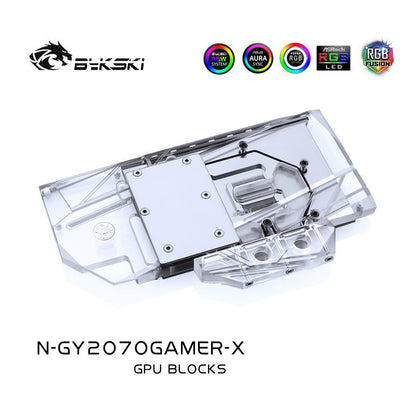 FormulaMod Bykski RTX 2070 full-cover GPU waterblock — silent local AI workload cooling (view 3)