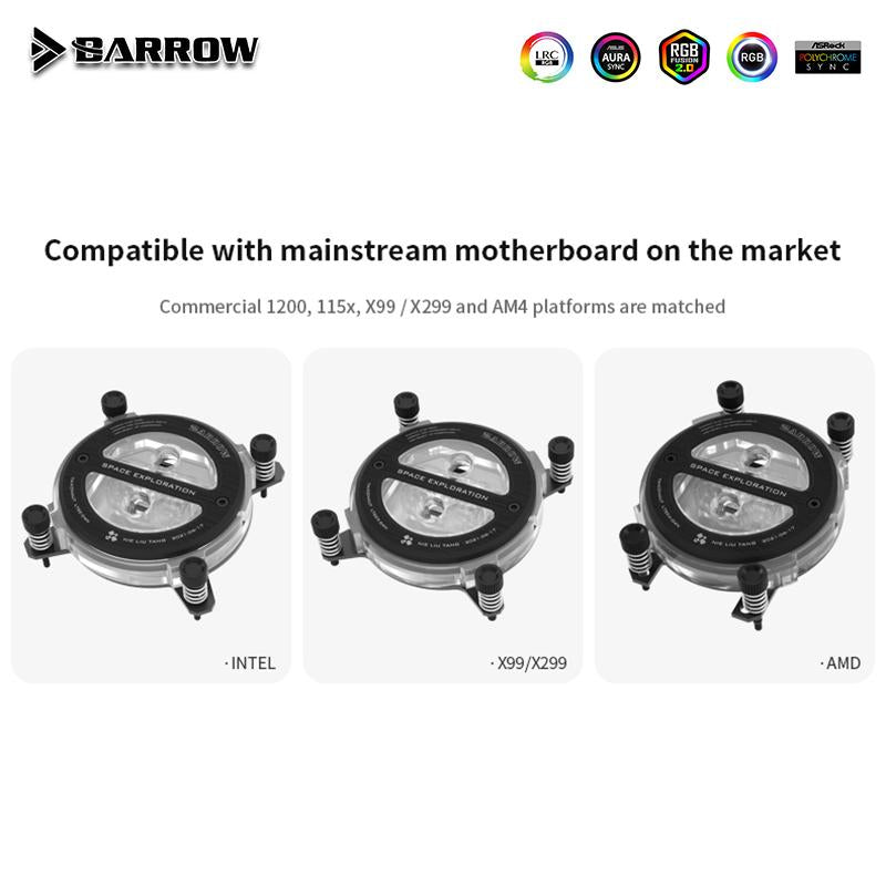 FormulaMod Barrow CPU Water Cooling Block For Intel X99 AMD , Acrylic/POM Liquid Cooling System Micro | Water Cooling Block