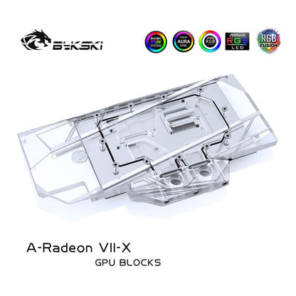 Bykski Full Cover Graphics Card Water Cooling Block For Founder Edition AMD Radeon VII, A-Radeon VII-X