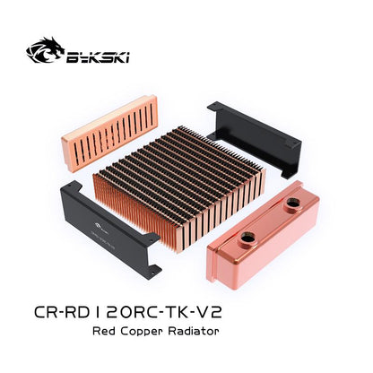 Bykski 120mm Copper Radiator RC Series High-performance Heat Dissipation 40mm Thickness for 12cm Fan Cooler, CR-RD120RC-TK-V2