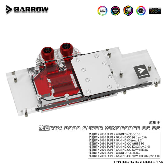 FormulaMod Barrow RTX 2080 SUPER full-cover GPU waterblock — silent local AI workload cooling
