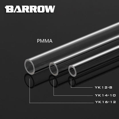 Barrow YK1208/YK1410/YK1612,  500mm Transparent Acrylic Hard Tubes, High Quality 8*12mm/10*14mm/12*16mm Water Cooling Hard Tubes