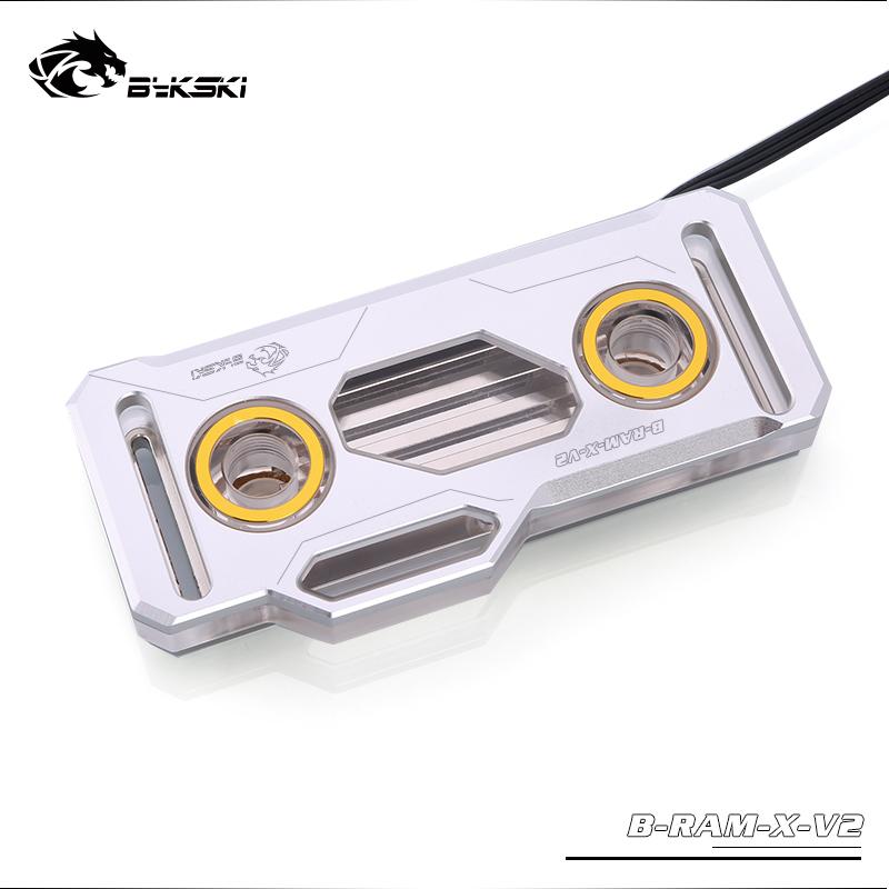 Bykski B-RAM-X-V2, RBW Ram Water Blocks, Acrylic + Black/Silver Aluminum Alloy Cover, Support Dual Ram | Water Cooling Block