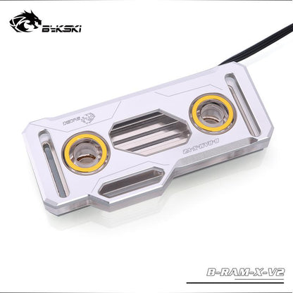 Bykski B-RAM-X-V2, RBW Ram Water Blocks, Acrylic + Black/Silver Aluminum Alloy Cover, Support Dual Ram | Water Cooling Block