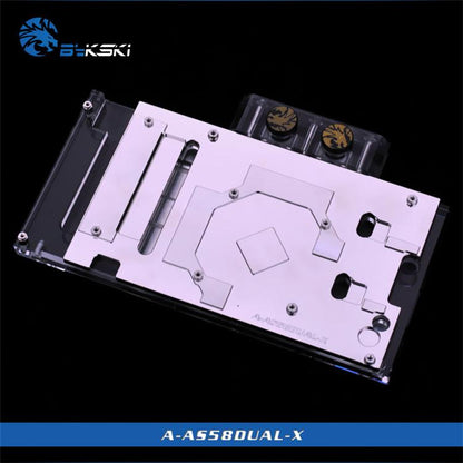 Bykski A-AS58DUAL-X, Full Cover Graphics Card Water Cooling Block for Asus RX580 Dual O8G / RX480 4G | Water Cooling Block