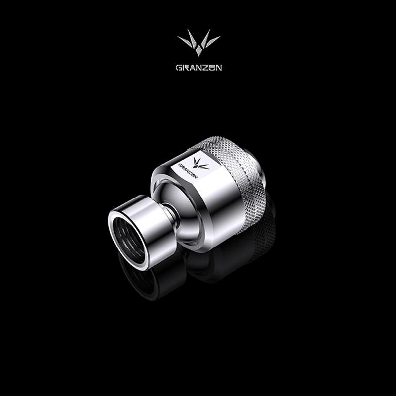 Granzon GD-X Freely Rotate Degree Fitting , Black Silver 360° Rotary G1/4'' Thread Universal Water Cooling Adaptor