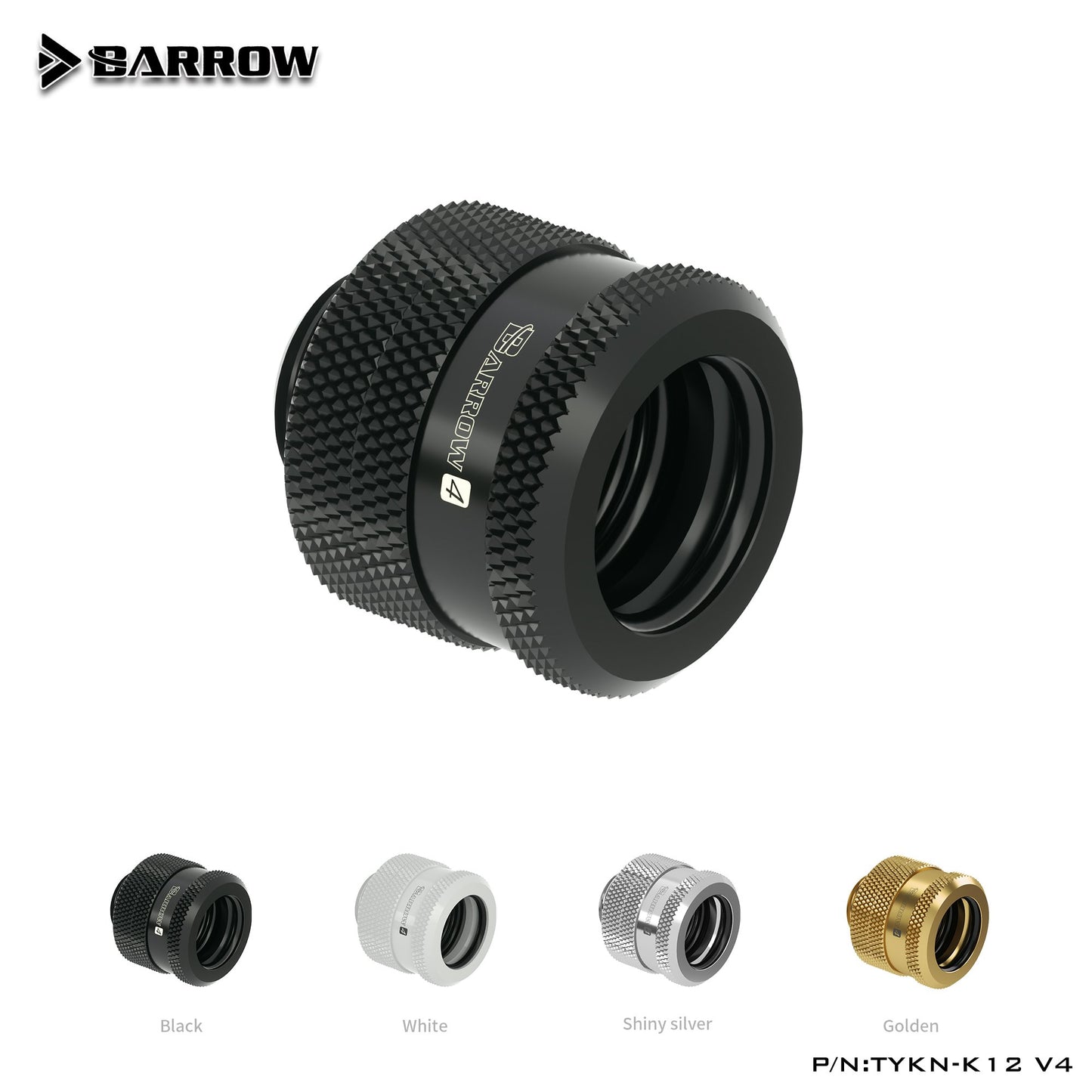 Barrow OD12mm Hard Tube Fittings, G1/4 Adapters For OD12mm Hard Tubes, TYKN-K12 V4