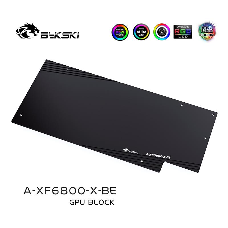 Bloc d'eau GPU Bykski A-XF6800-X pour XFX RX6800 Overseas Edition, avec fond de panier pour système de refroidissement par eau 