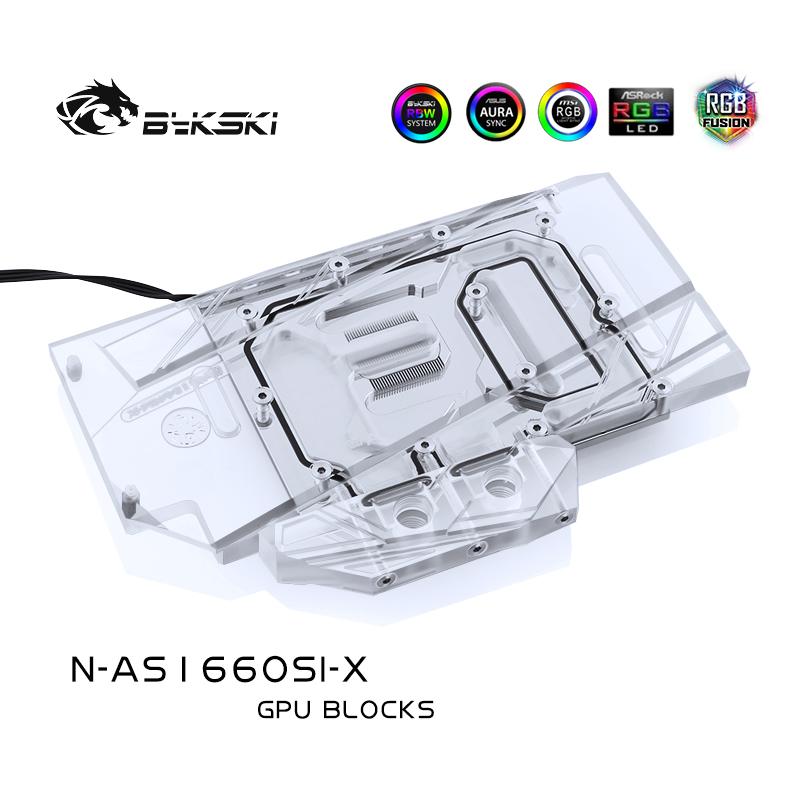 Bykski N-AS1660SI-X, Full Cover Graphics Card Water Cooling Block, For Asus GTX1660 O6G Si
