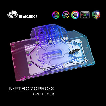 Bykski 3070 GPU Water Cooling Block, For Palit RTX 3070 GamingPro OC, Full Cover Cooler CPU GPU, N-PT3070PRO-X