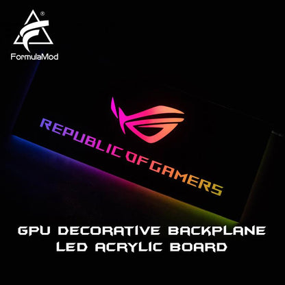 FormulaMod Fm-DB, Gpu Decorative Backplate, With 5v 3pin Lighting LED Acrylic Backplane, Can Sync To | RGB Lighting