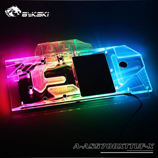 FormulaMod Bykski RX 5700XT full-cover GPU waterblock — silent local AI workload cooling (view 2)