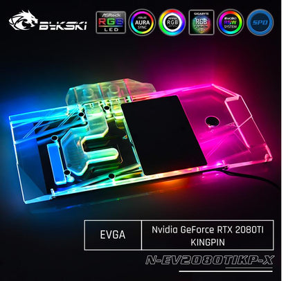 Bykski N-EV2080TIKP-X GPU Water Cooling Block For EVGA Nvidia Geforce RTX 2080Ti KiNGPIN Computer | Water Cooling Block