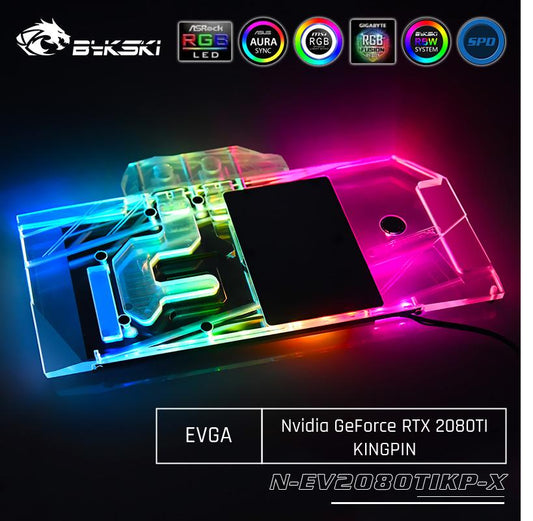 Bykski N-EV2080TIKP-X GPU Water Cooling Block For EVGA Nvidia Geforce RTX 2080Ti KiNGPIN Computer | Water Cooling Block
