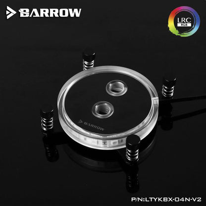 Barrow LTYKBX-04N-V2, For Intel LgaX99/X299 CPU Water Blocks, LRC RGB v2 Acrylic Microcutting Microwaterway Water Cooling Block