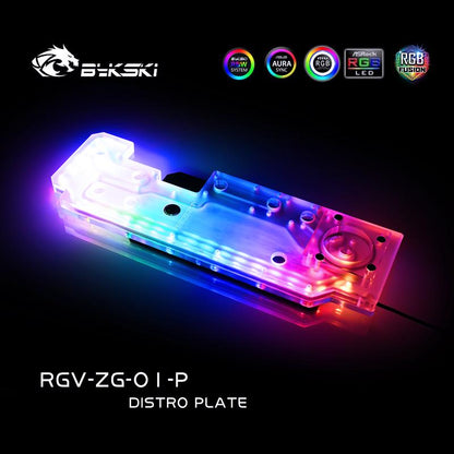 BYKSKI RGV-ZG-01-P Distro Plate Water Tank For ZEAGINAL 01 Computer Case Acrylic Waterway Board Reservoir Water Cooling System