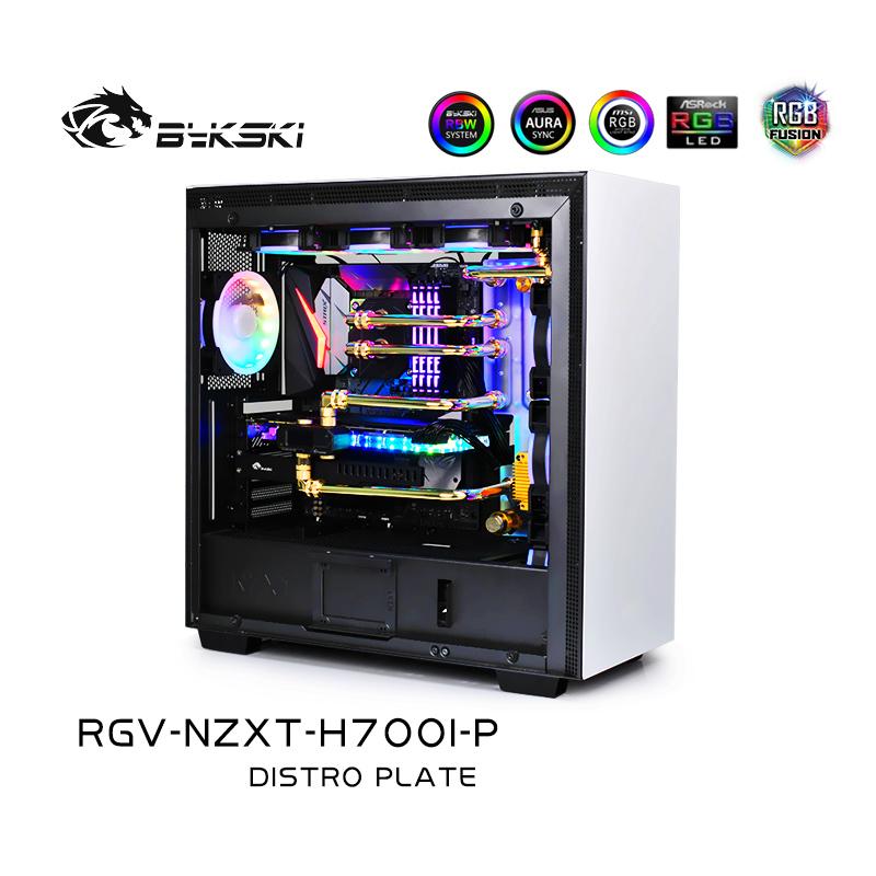 Bykski RGV-NZXT-H700I-P, Waterway Boards For NZXT H700I Case, RBW 5V Lighting, For Intel CPU Water Block & Single GPU Building