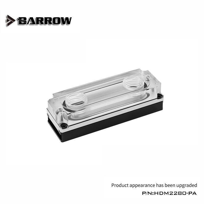 Barrow HDM2280-PA, 2280/22110 Size M2 SSD Hard disk Water Cooling Block, Copper Acrylic  Double Sided Auxiliary Cooling,