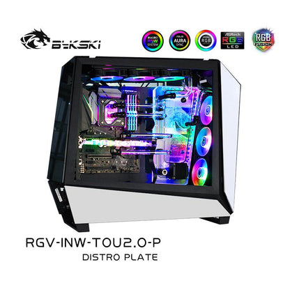 Bykski RGV-INW-TOU2.0-P Waterway Board For INWIN TOU 2.0 Computer Case,Acrylic Transparent Reservoir Water Cooling System