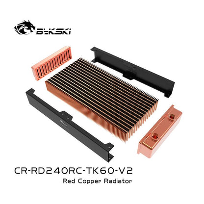 Bykski 240mm Copper Radiator RC Series High-performance Heat Dissipation 60mm Thickness for 12cm Fan Cooler, CR-RD240RC-TK60-V2