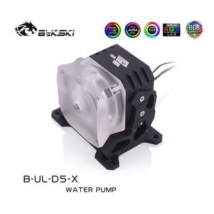 Bykski B-UL-D5-X, D5 Pump With Bracket & Armor, Aluminum Alloy Bracket And Armor, Head 3.8 Meters, Flow | Water Cooling Pump
