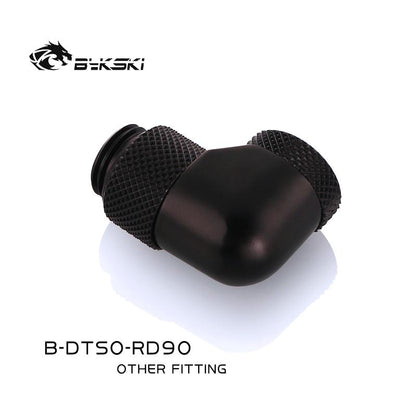 Bykski B-DTSO-RD90 G1/4'' Thread 90 Degree Double Rotary Fittings Boutique Diamond Pattern Two Color Water Coolling Fittings