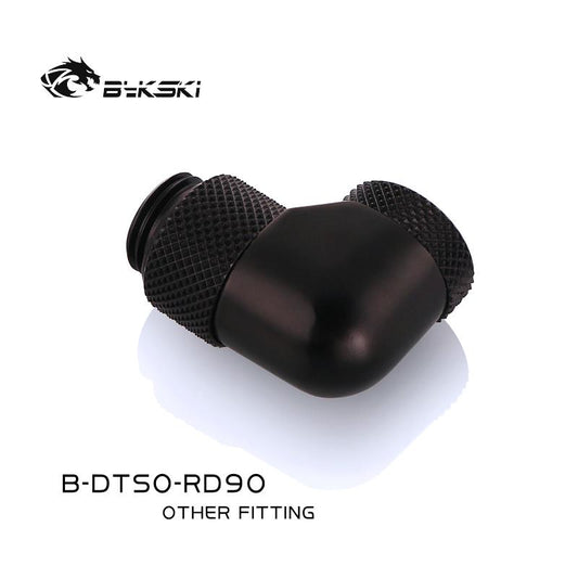 Bykski G1/4'' Thread 90 Degree Double Rotary Fittings Boutique Diamond Pattern Two Color Water | Water Cooling Fitting