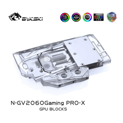 Bykski N-GV2060GamingPRO-X, Full Cover Graphics Card Water Cooling Block, For RTX2060/GTX1660Ti/1660 Gaming OC PRO 6G