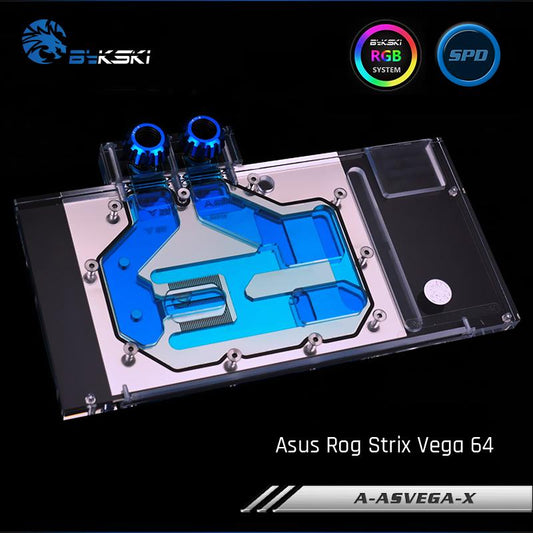 Bykski A-ASVEGA STRIX-X, Full Cover Graphics Card Water Cooling Block, For Asus Rog Strix Vega 64 | Water Cooling Block