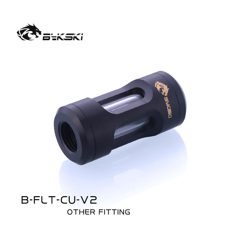 Bykski B-FLT-CU-V2, Full Copper Cover Filters, Acrylic Body, G1/4 Double Inner Thread, Metal Filters,