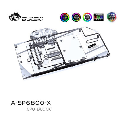 Bykski 6800 GPU bloc de refroidissement par eau pour saphir Radeon RX6800 Nitro +, refroidisseur GPU refroidissement liquide, A-SP6800-X 
