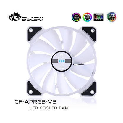 Bykski RGB 12v Computer Fan 120mm Mute Water Cooling Fan For PC Case 120/240/480 Radiator Colorful Cooler For PC Cooling