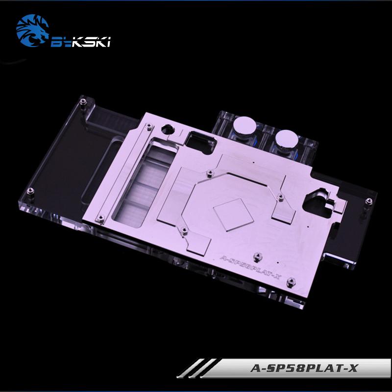 Bykski A-SP58PLAT-X, Full Cover Graphics Card Water Cooling Block for Sapphire Nitro+RX580 Special/Limited, Pulse RX580 4G/8GD5