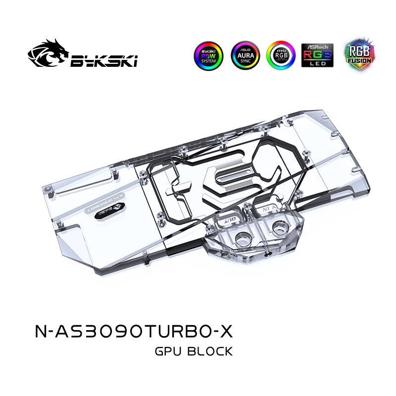 Bloc de refroidissement par eau GPU Bykski pour ASUS GeForce RTX3090 TURBO, système de refroidissement liquide de carte graphique refroidissement par eau N-AS3090TURBO-X 