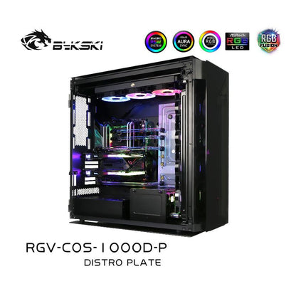 Bykski Distro Plate For CORSAIR 1000D Case, Waterway Boards For Intel CPU Water Block & Single GPU Building, | Distro Plate