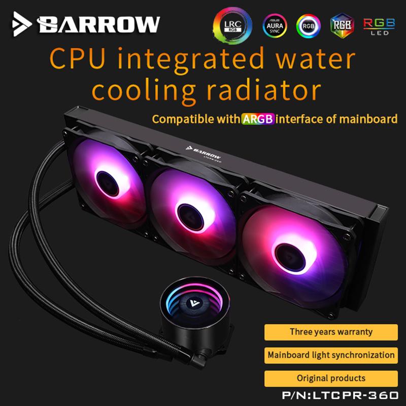 Barrow Water Cooler CPU Aio 240mm/360mm with 120mm Pro RGB PWM Fans Intel 115x/X99/X299 , AMD Full Platform | RGB Lighting