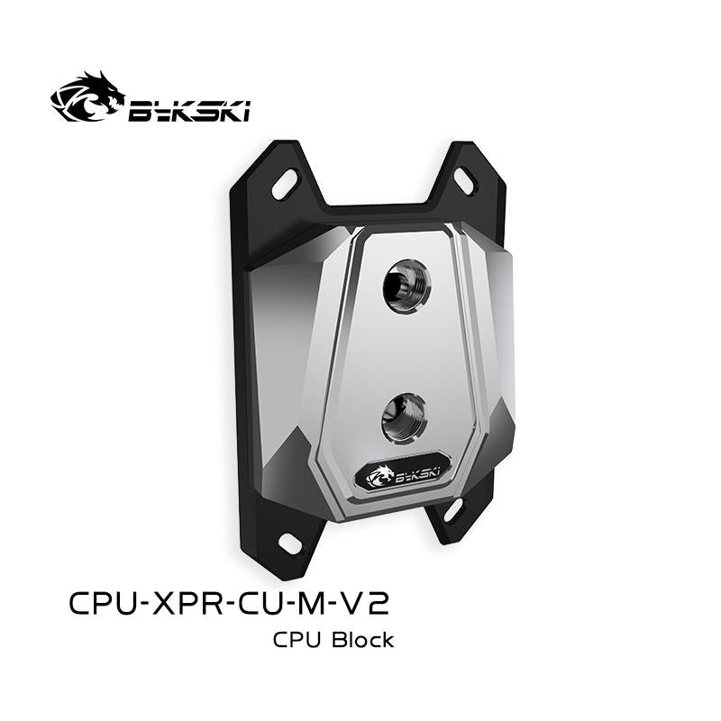 Bykski CPU Water Cooling Block For Intel/AMD Metal Cool Silver, Liquid Cooling System Micro Waterway, CPU-XPR-CU-V2
