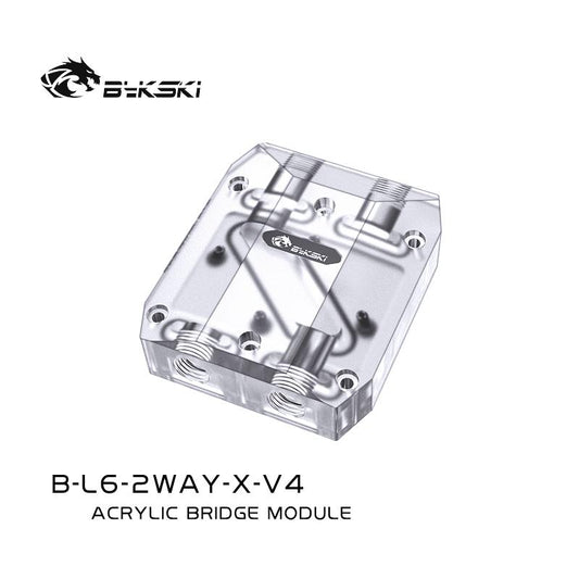 Bykski B-L6-2WAY-X-V4 carte graphique GPU voie navigable connexion ponts de réglage connecteurs acryliques refroidissement par eau