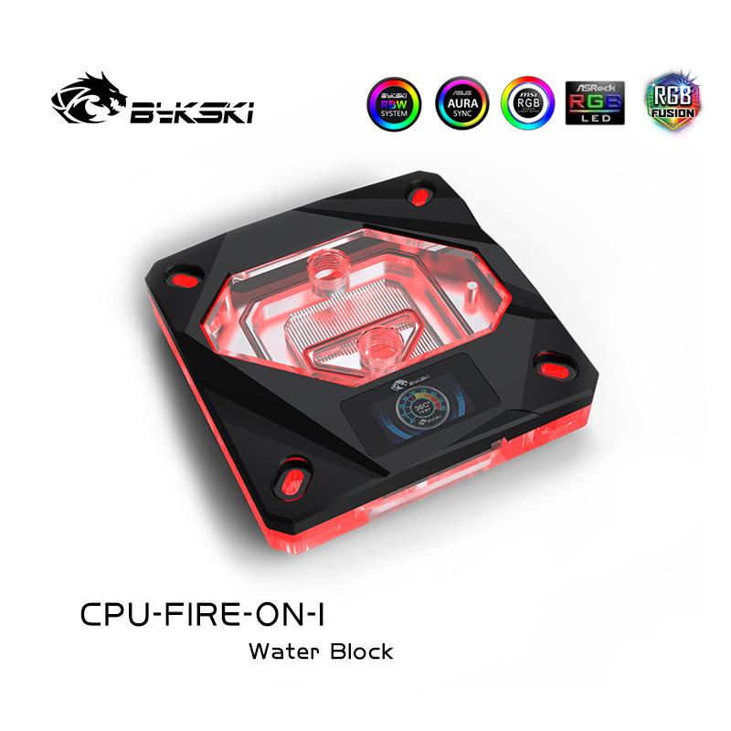 Bykski Temperature Digital Display CPU Water Block For Inter AMD, Intelligent Temperature Monitoring CPU-FIRE-ON-I / CPU-RAY-ON-M
