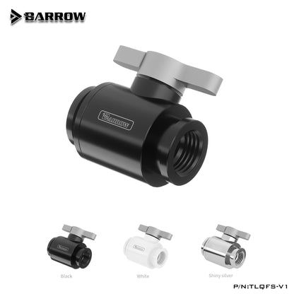 Barrow Mini Ball Valves, Multiple Colour Aluminium Handle, Female To Female Water Cooling Valve, TLQFS-V1