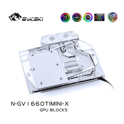 Bykski N-GV1660TIMINI-X, Full Cover Graphics Card Water Cooling Block, For Gigabyte GTX1660TI Mini ITX OC
