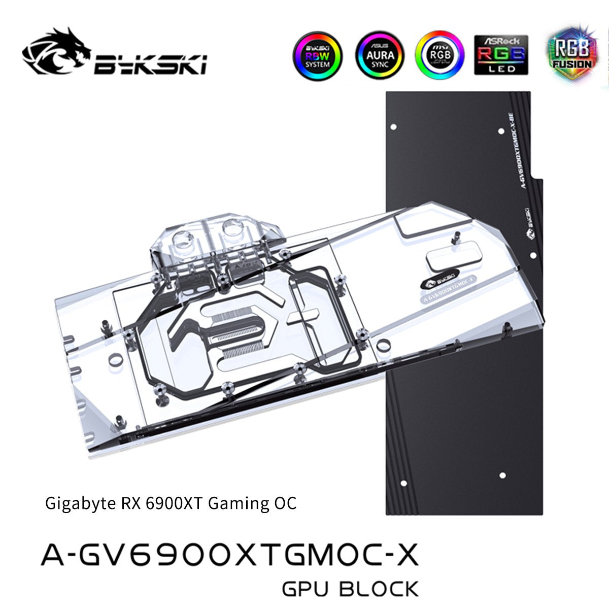 Bykski RX 6900XT GPU Water Block For Gigabyte RX 6900XT Gaming OC , Full Cover Graphic Card Water Cooler A-GV6900XTGMOC-X