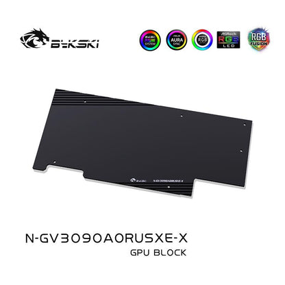 Bykski 3090 3080 GPU bloc de refroidissement par eau, pour Gigabyte AORUS RTX 3090 3080 XTREME, refroidisseur complet CPU GPU, N-GV3090AORUSXE-X 