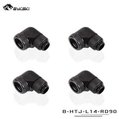 Hard Tube Fitting With 90 Degree Rotary Bykski G1/4" 90° Rotatable Water Cooling Adapter For OD14mm Rigid Pipe Components
