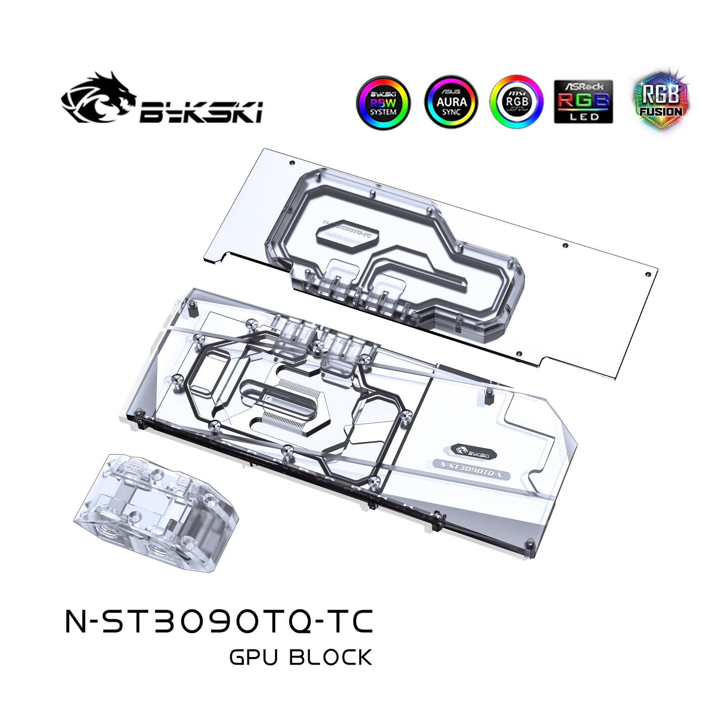 Bykski GPU Block With Active Waterway Backplane Cooler For Zotac RTX 3090/3080Ti/3080 Apocalypse, N-ST3090TQ-TC