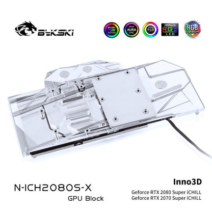 Bykski GPU Water Cooling Block For Inno3D iCHILL Geforce RTX 2080 Super/ 2070 Super Computer Heat | Water Cooling Block