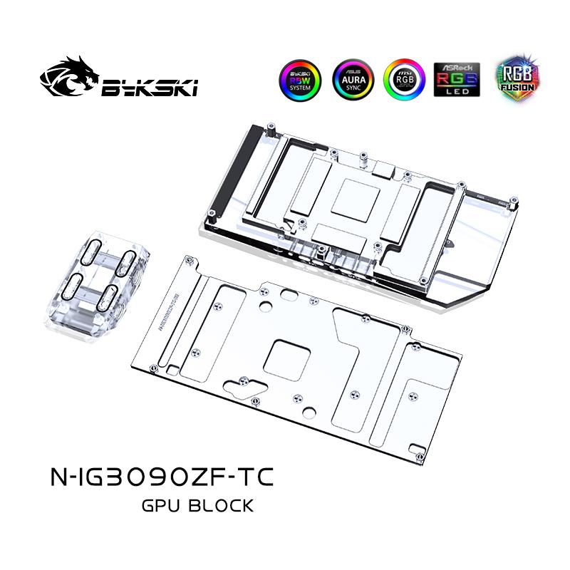 Bykski GPU Block With Active Waterway Backplane Cooler For Colorful RTX 3090/3080Ti/3080 Battle-Ax, N-IG3090ZF-TC-V2