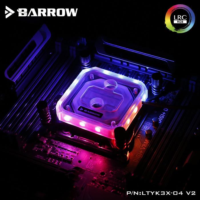 Barrow LTYK3X-04-V2, For Intel Lga2011 X99/X299 CPU Water Blocks, LRC RGB v2 Acrylic Microwaterway Water Cooling Block