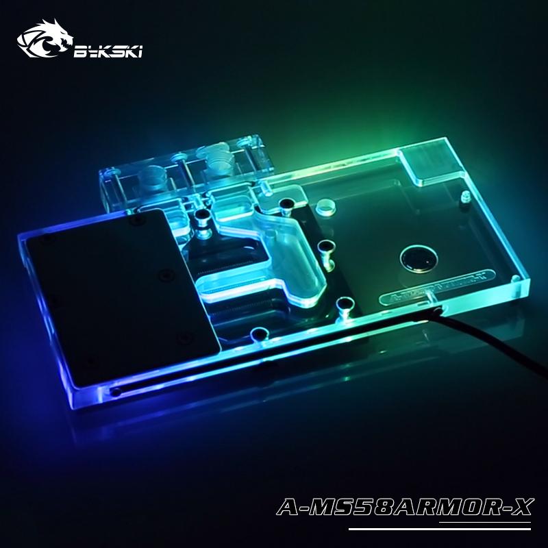 Bykski A-MS58ARMOR-X GPU Water Cooling Block For MSI RX 580 ARMOR Computer Component Heat Dissipation System